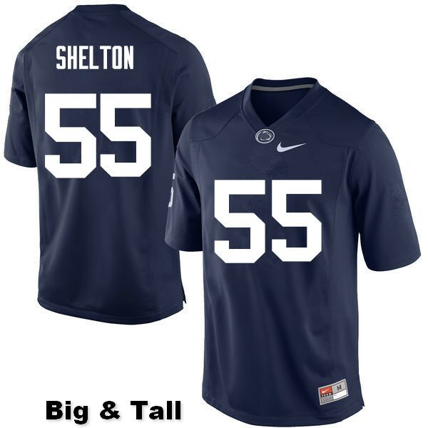 NCAA Nike Men's Penn State Nittany Lions Antonio Shelton #55 College Football Authentic Big & Tall Navy Stitched Jersey WPM5698TP